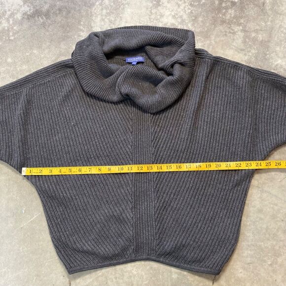 Vivienne Tam Sweater Small‎ Olive Green Cowl Neck 3/4 Sleeve Pullover Knit - Picture 2 of 8